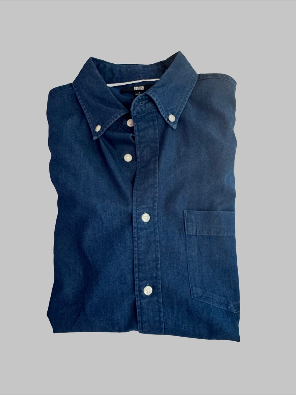 Uniqlo Navy Button-Down Casual Shirt- Slim